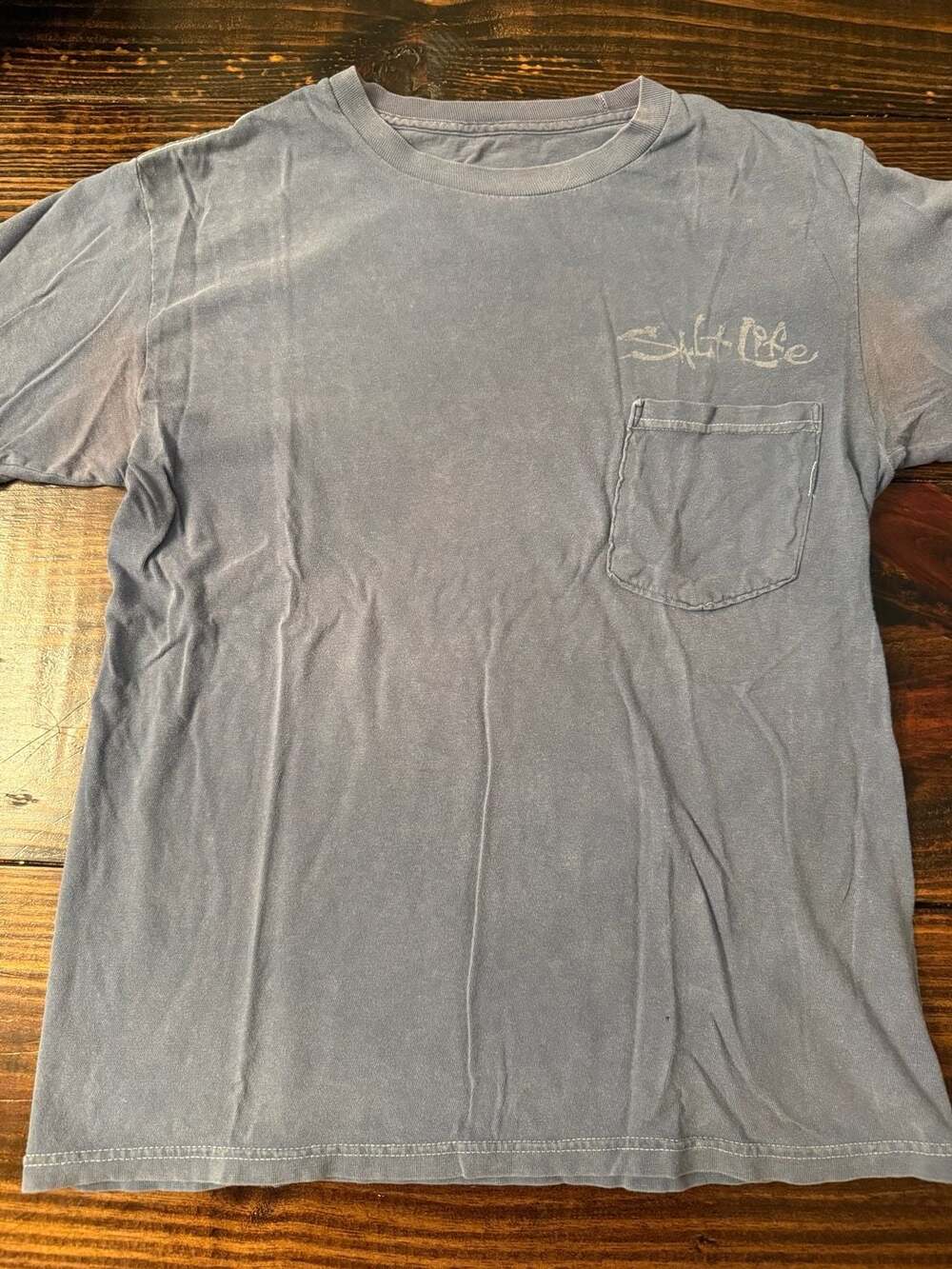 Salt Life Blue Stone Tuna Graphic Short Sleeve Pocket T-Shirt vintage look